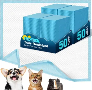 100 Pack Dog Pads 30"x36", Dog Pee Pads for Doggie&Cats, Disposable Large Pee Pads for Doggy & Potty Training Pads, Tear-Resistant X-Large Piddle Pads for Indoor, Outdoor Use