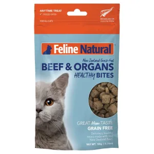 20% OFF: Feline Natural Healthy Bites Beef & Organs Freeze-Dried Cat Treats 50g