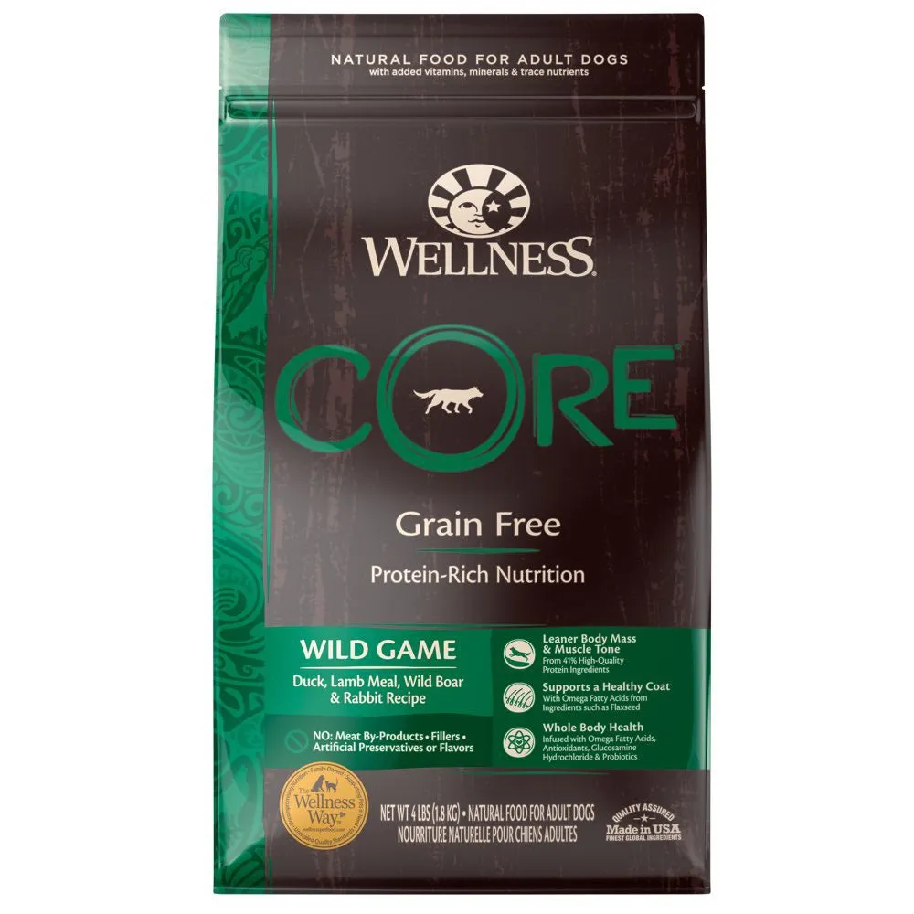 20% OFF FREE Wipes: Wellness Core Grain-Free Wild Game Formula Dry Dog Food