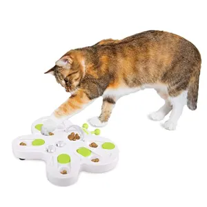ALL FOR PAWS Interactive Cat Treat Puzzle Slow Feeder Kitten Enrichment Toys Cat Food Puzzle Maze Stimulation Toys Butterfly Shape Cat Toys for Indoor Cats