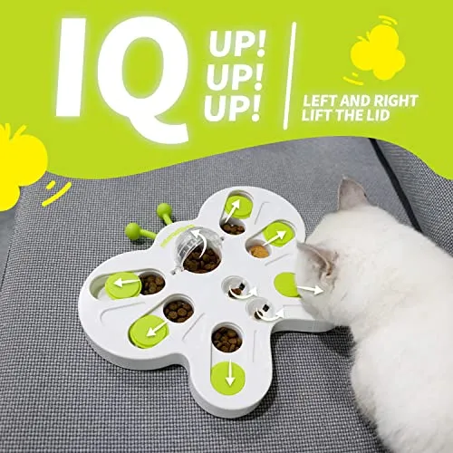 ALL FOR PAWS Interactive Cat Treat Puzzle Slow Feeder Kitten Enrichment Toys Cat Food Puzzle Maze Stimulation Toys Butterfly Shape Cat Toys for Indoor Cats