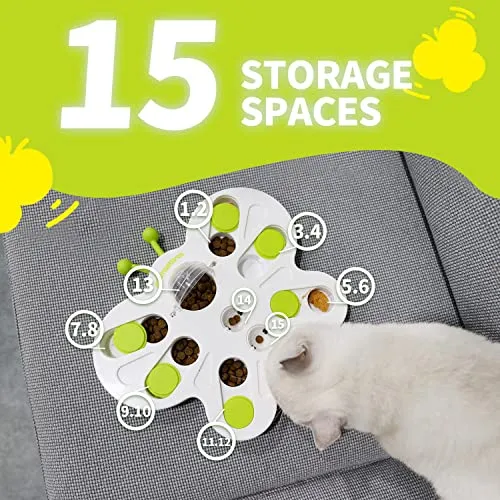 ALL FOR PAWS Interactive Cat Treat Puzzle Slow Feeder Kitten Enrichment Toys Cat Food Puzzle Maze Stimulation Toys Butterfly Shape Cat Toys for Indoor Cats