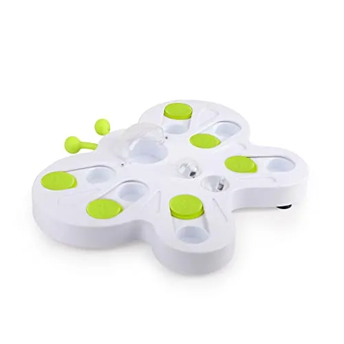 ALL FOR PAWS Interactive Cat Treat Puzzle Slow Feeder Kitten Enrichment Toys Cat Food Puzzle Maze Stimulation Toys Butterfly Shape Cat Toys for Indoor Cats