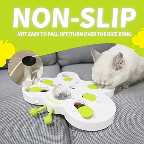 ALL FOR PAWS Interactive Cat Treat Puzzle Slow Feeder Kitten Enrichment Toys Cat Food Puzzle Maze Stimulation Toys Butterfly Shape Cat Toys for Indoor Cats
