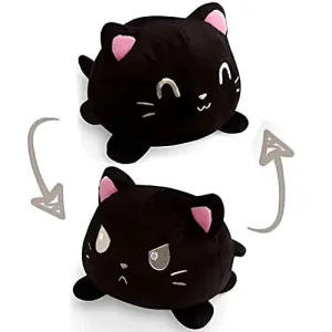 Babique Reversible plushie Cat Stuffed Soft Toy Plush Soft Toy Cute Kids Animal Home Decor Boys/Girls/Baby (Black 15cm)