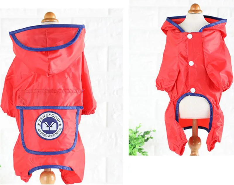Big pocket small dog four-legged raincoat