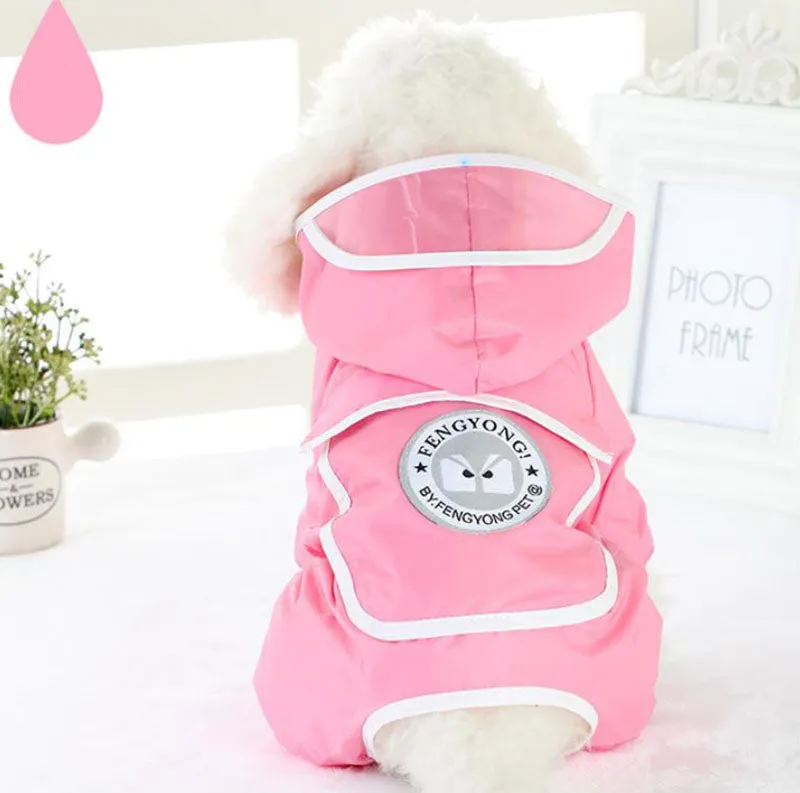 Big pocket small dog four-legged raincoat