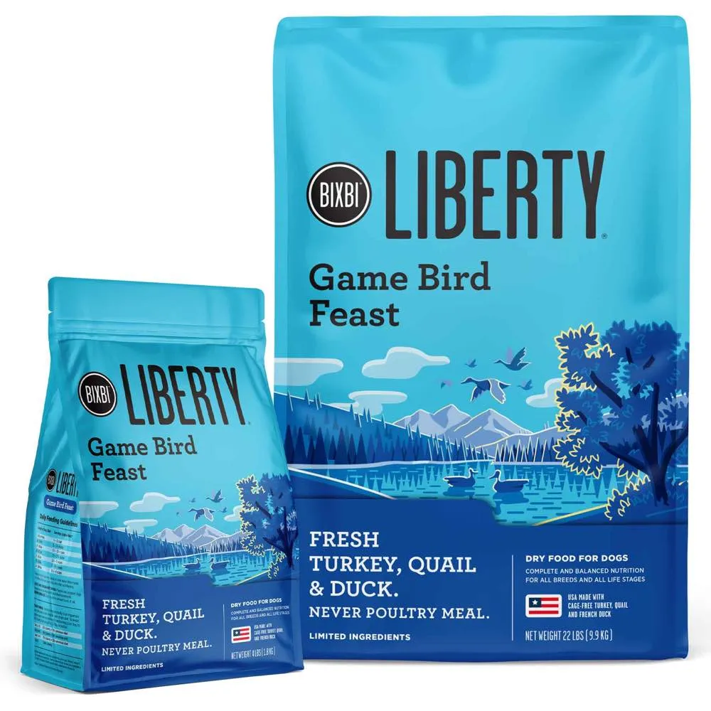Bixbi Liberty Game Bird Feast (Turkey, Quail & Duck) Limited Ingredient Ancient Grain Dry Dog Food