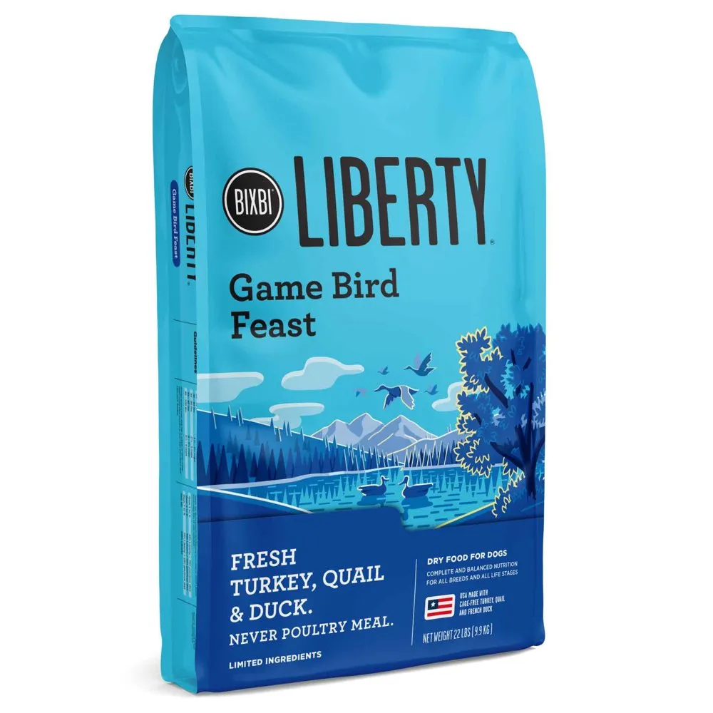 Bixbi Liberty Game Bird Feast (Turkey, Quail & Duck) Limited Ingredient Ancient Grain Dry Dog Food
