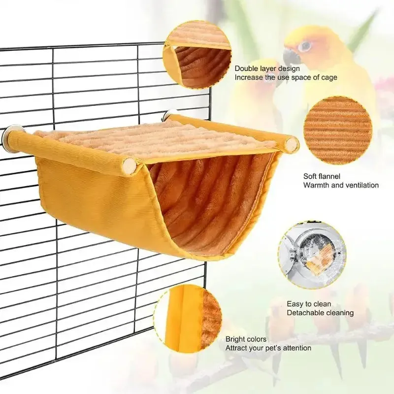 Cozy Plush Hammock Nest for Birds & Small Pets