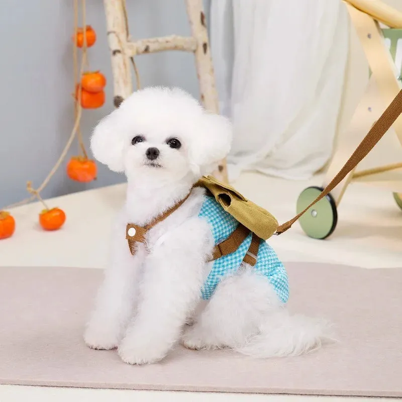 Cute Bear Pet Dog Backpack | Outdoor Supplies Puppy Collar | Small Dog Harness Bag | Puppy Harness Dog Accessories