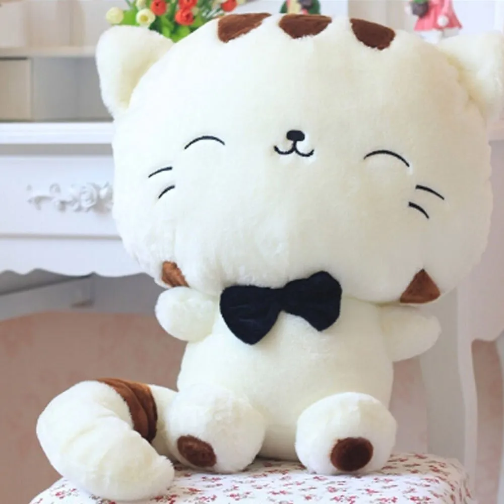 Cute Cat Plush Soft Toy Stuffed Toys (White, 25cm)