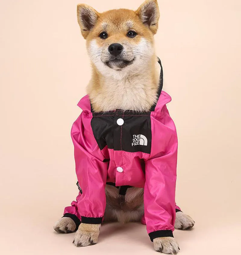 Dog four-legged transparent PU waterproof clothes pet all-inclusive hooded raincoat
