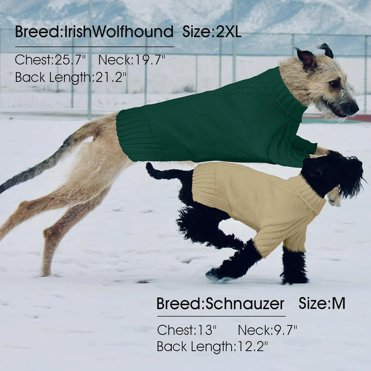 Dog Sweaters for Small Medium Large Dogs Girl, Classic Turtleneck Pet Sweater for Dogs, Thermal Doggy Winter Coat, Warm Dog Shirt Outfits, Double Knitting Collar for Outdoor Playing (Light Purple, S)