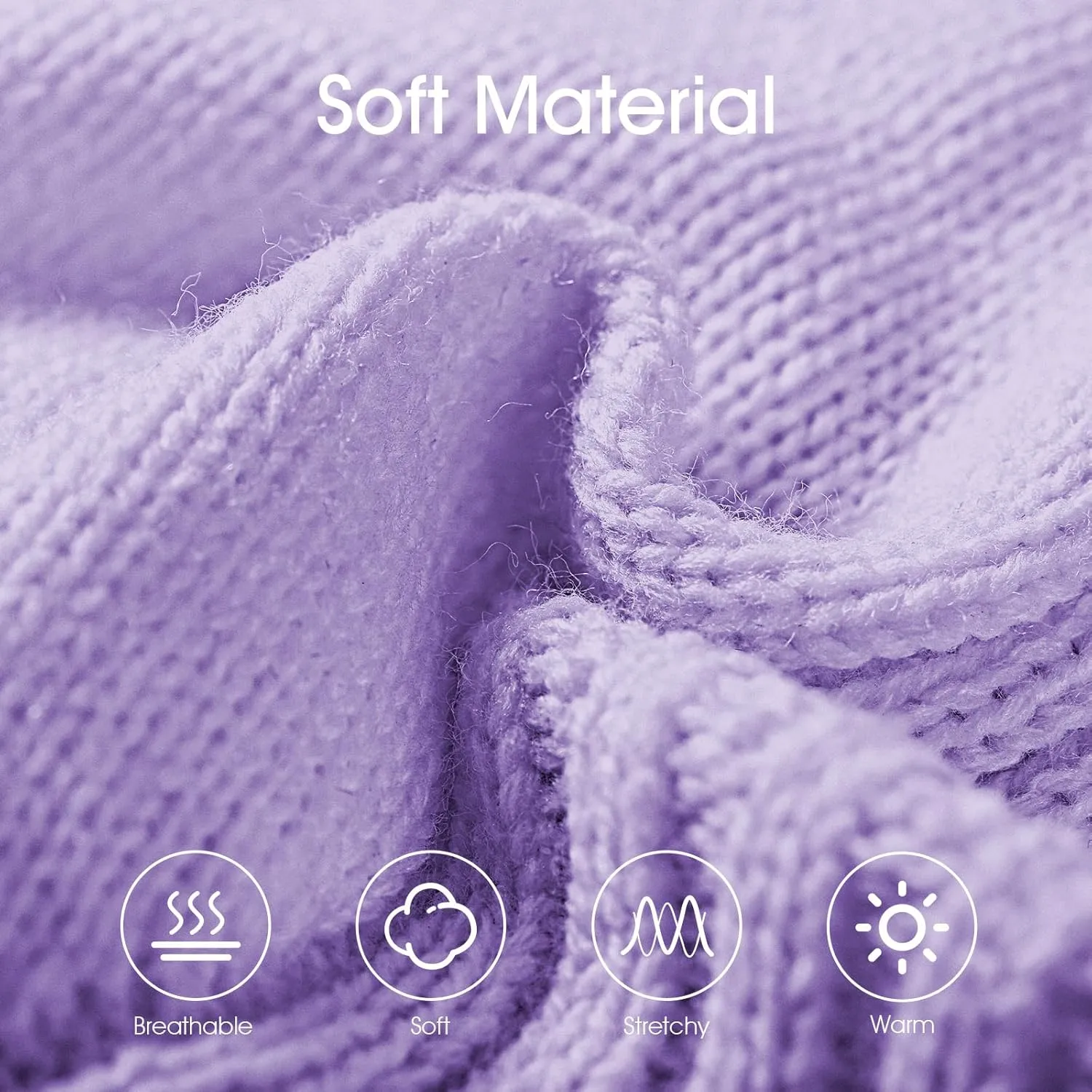 Dog Sweaters for Small Medium Large Dogs Girl, Classic Turtleneck Pet Sweater for Dogs, Thermal Doggy Winter Coat, Warm Dog Shirt Outfits, Double Knitting Collar for Outdoor Playing (Light Purple, S)