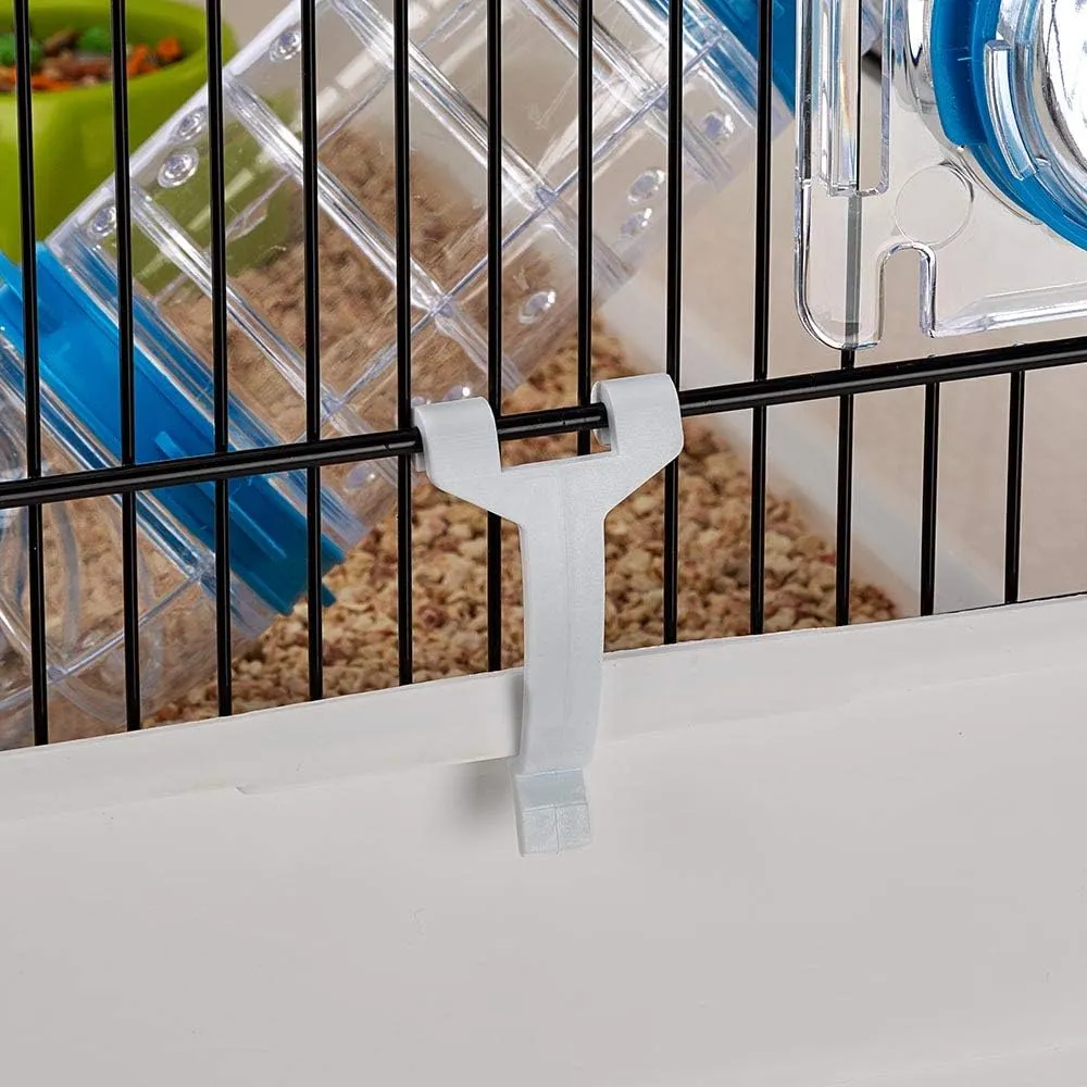 Ferplast Olimpia Hamster Cage - Multi-Level Customizable Habitat with Tunnel System - Interactive Transparent Design, Exercise Wheel & Accessories - Tubes Connect&Play, 46x29.5xh54 cm