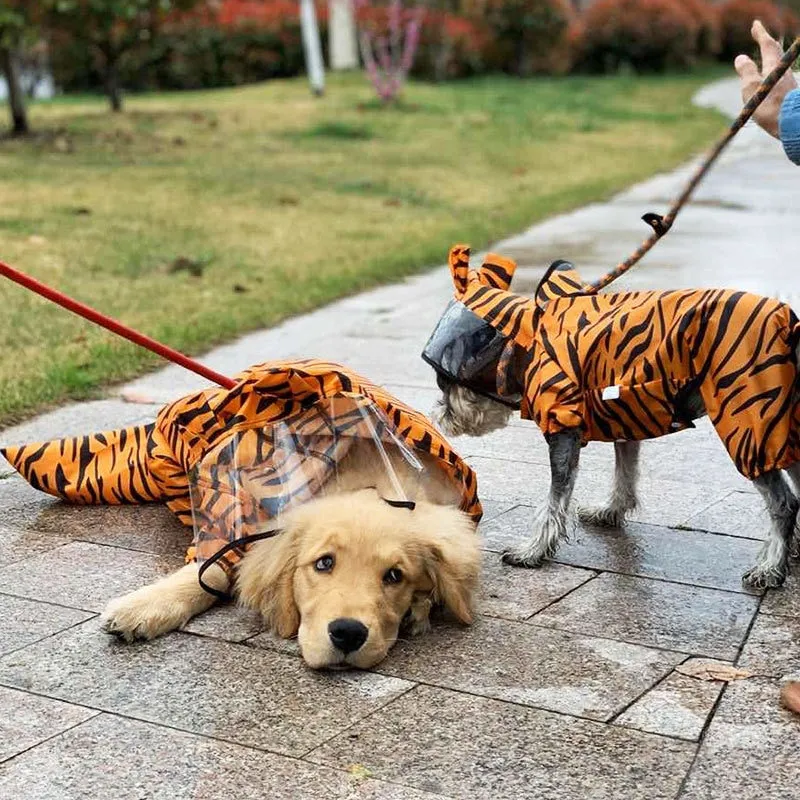 Fun Dog Raincoat: Waterproof Cosplay Clothing for Medium and Large Dogs | Breathable Spring and Summer Raincoat with Playful Prints | Pet Clothes for Rainy Days