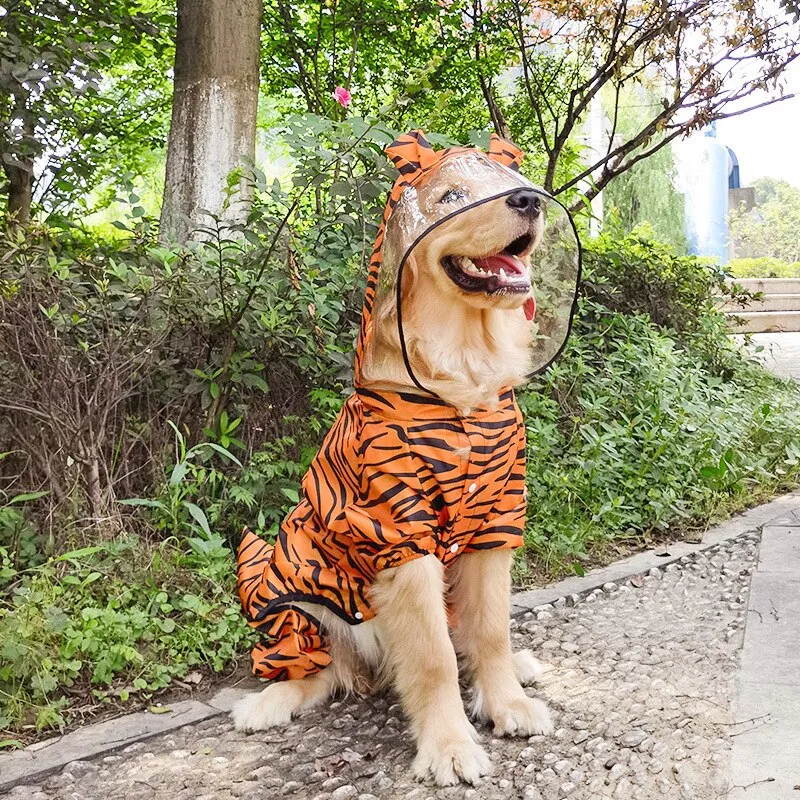 Fun Dog Raincoat: Waterproof Cosplay Clothing for Medium and Large Dogs | Breathable Spring and Summer Raincoat with Playful Prints | Pet Clothes for Rainy Days
