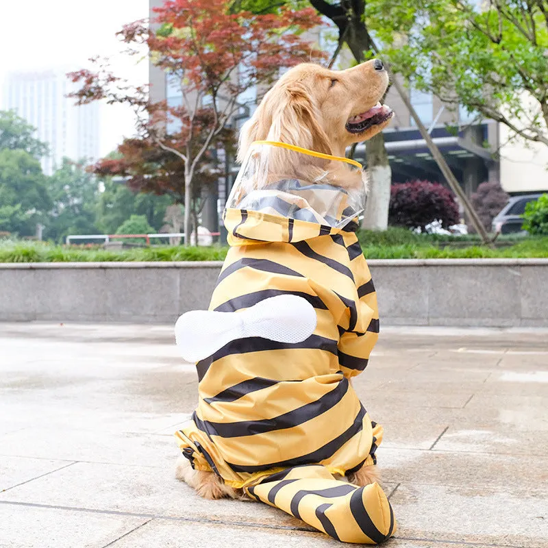Fun Dog Raincoat: Waterproof Cosplay Clothing for Medium and Large Dogs | Breathable Spring and Summer Raincoat with Playful Prints | Pet Clothes for Rainy Days