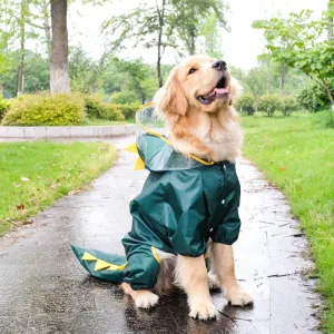 Fun Dog Raincoat: Waterproof Cosplay Clothing for Medium and Large Dogs | Breathable Spring and Summer Raincoat with Playful Prints | Pet Clothes for Rainy Days