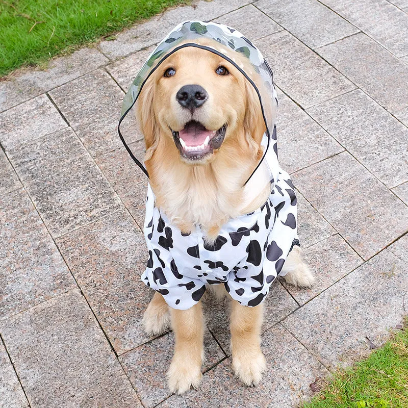 Fun Dog Raincoat: Waterproof Cosplay Clothing for Medium and Large Dogs | Breathable Spring and Summer Raincoat with Playful Prints | Pet Clothes for Rainy Days