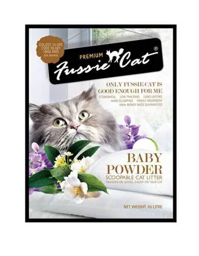 Fussie Cat Scoopable Litter Baby Powder 10L