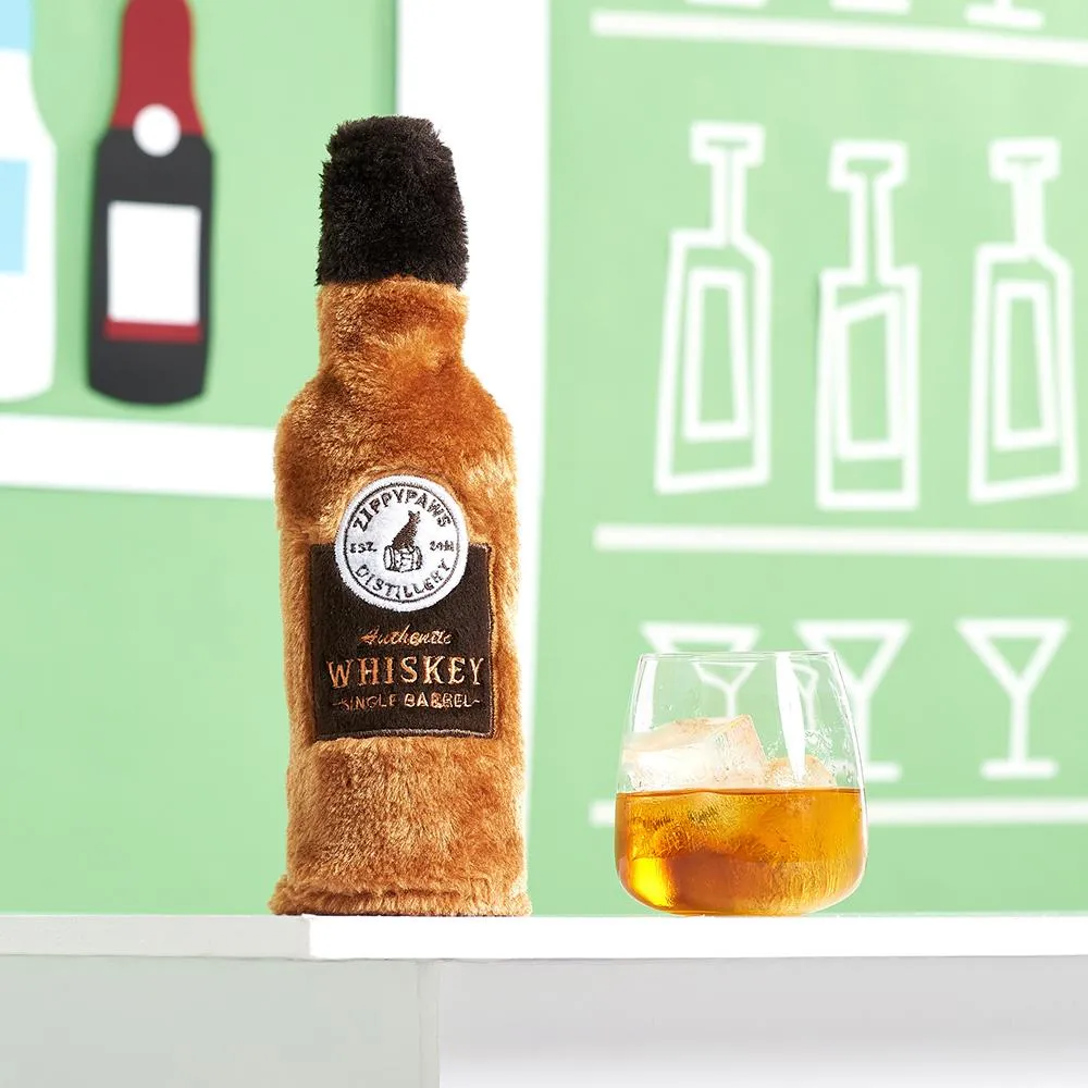Happy Hour Crusherz - Whiskey Squeaky Plush Dog Toy