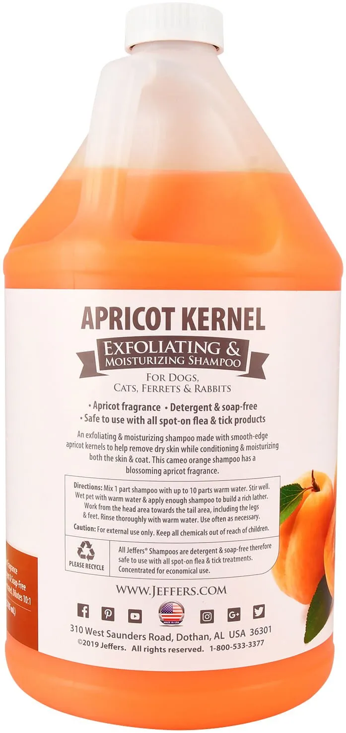 Jeffers Apricot Kernel Exfoliating & Moisturizing Pet Shampoo