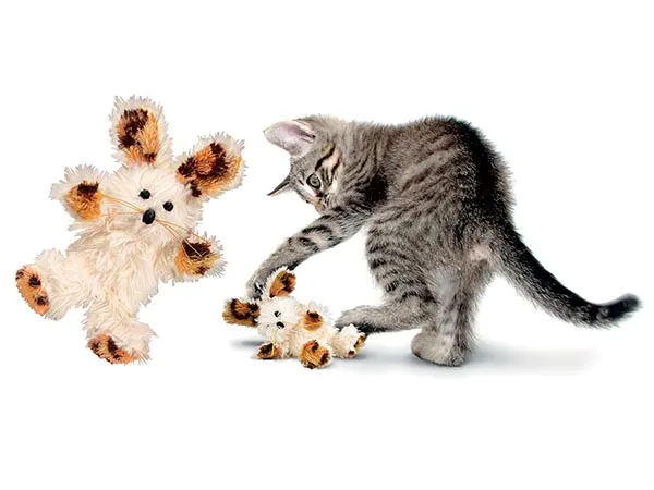 KONG Softies Fuzzy Bunny Cat Toy