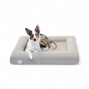 Medium Luxury Bouclé Orthopedic Bluewater Dog Bed (Sand)