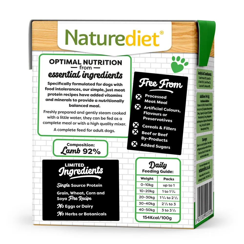 Nature Diet Purely Dog Food - Lamb 390g