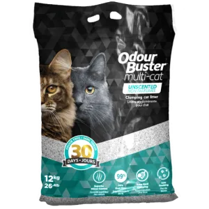 Odour Buster Multi-Cat Unscented Clumping Clay Cat Litter, 12kg