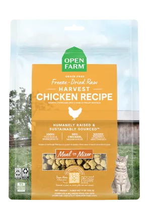 Open Farm Harvest Chicken Recipe, Freeze-Dried Raw Cat Food