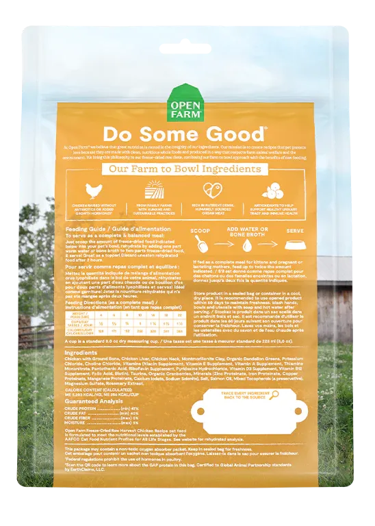 Open Farm Harvest Chicken Recipe, Freeze-Dried Raw Cat Food