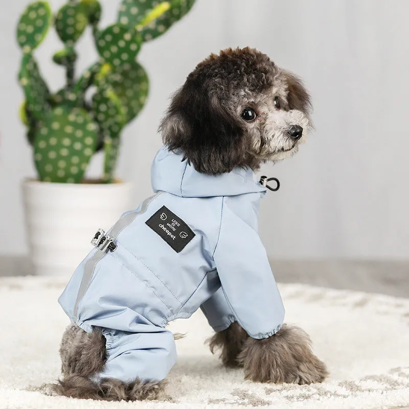 Pet Dog Clothing | Rainproof, Breathable, Reflective Four-Legged Raincoat for Dogs and Cats