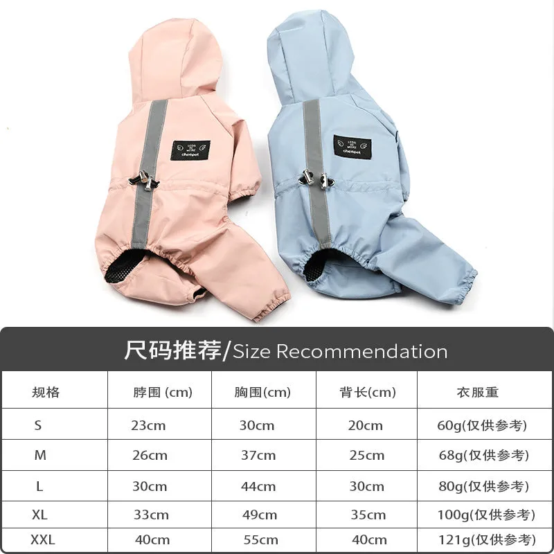 Pet Dog Clothing | Rainproof, Breathable, Reflective Four-Legged Raincoat for Dogs and Cats