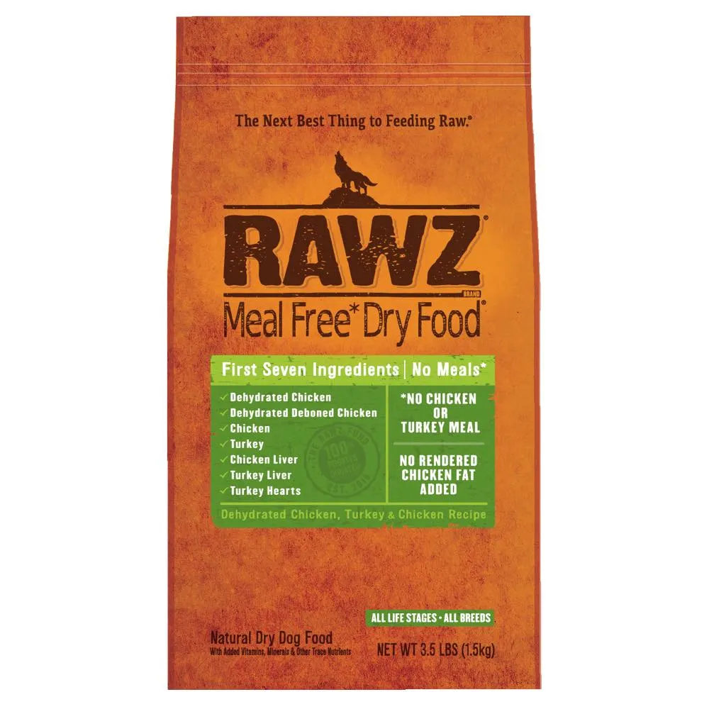 RAWZ Meal Free Dehydrated Chicken, Turkey & Chicken Recipe Dry Dog Food