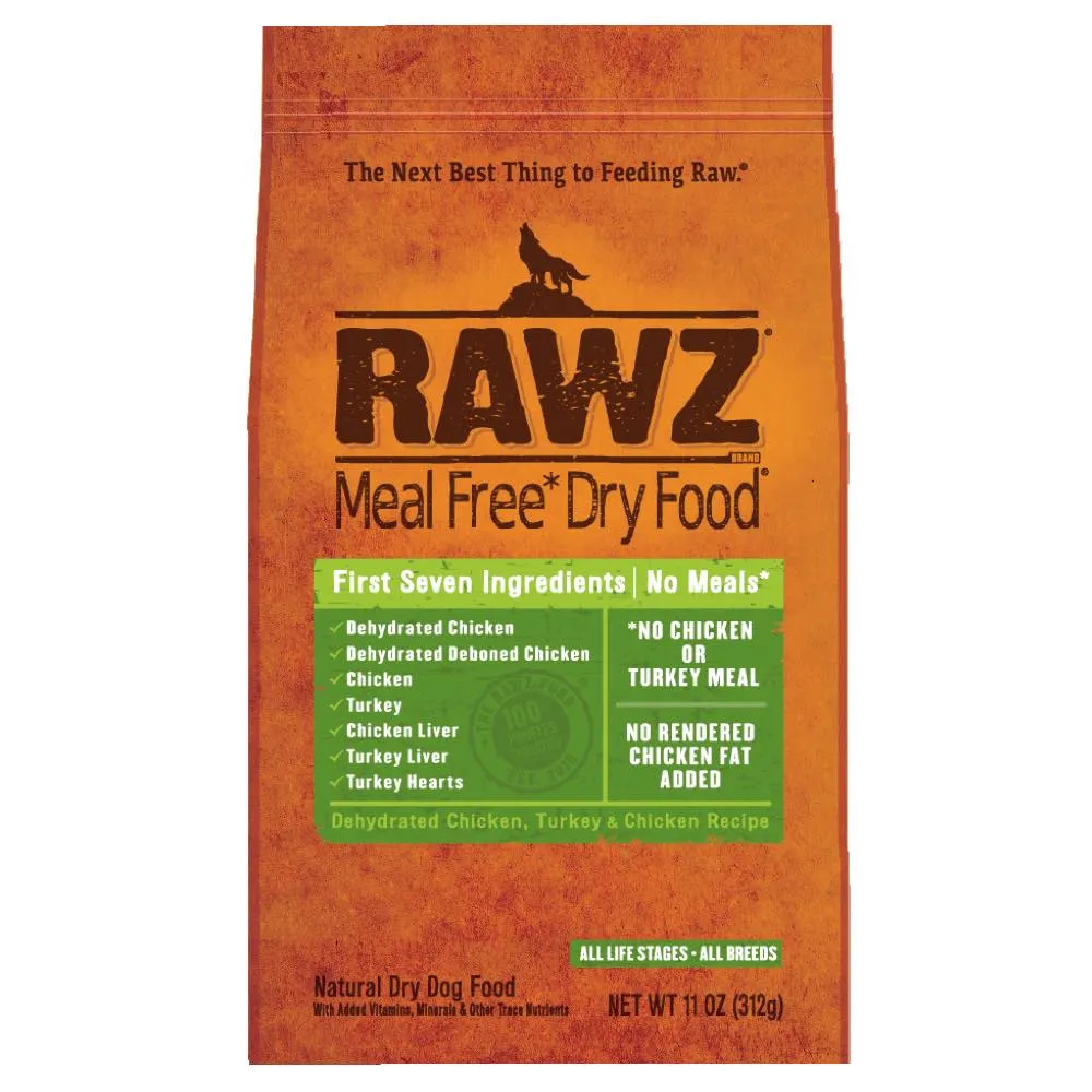 RAWZ Meal Free Dehydrated Chicken, Turkey & Chicken Recipe Dry Dog Food