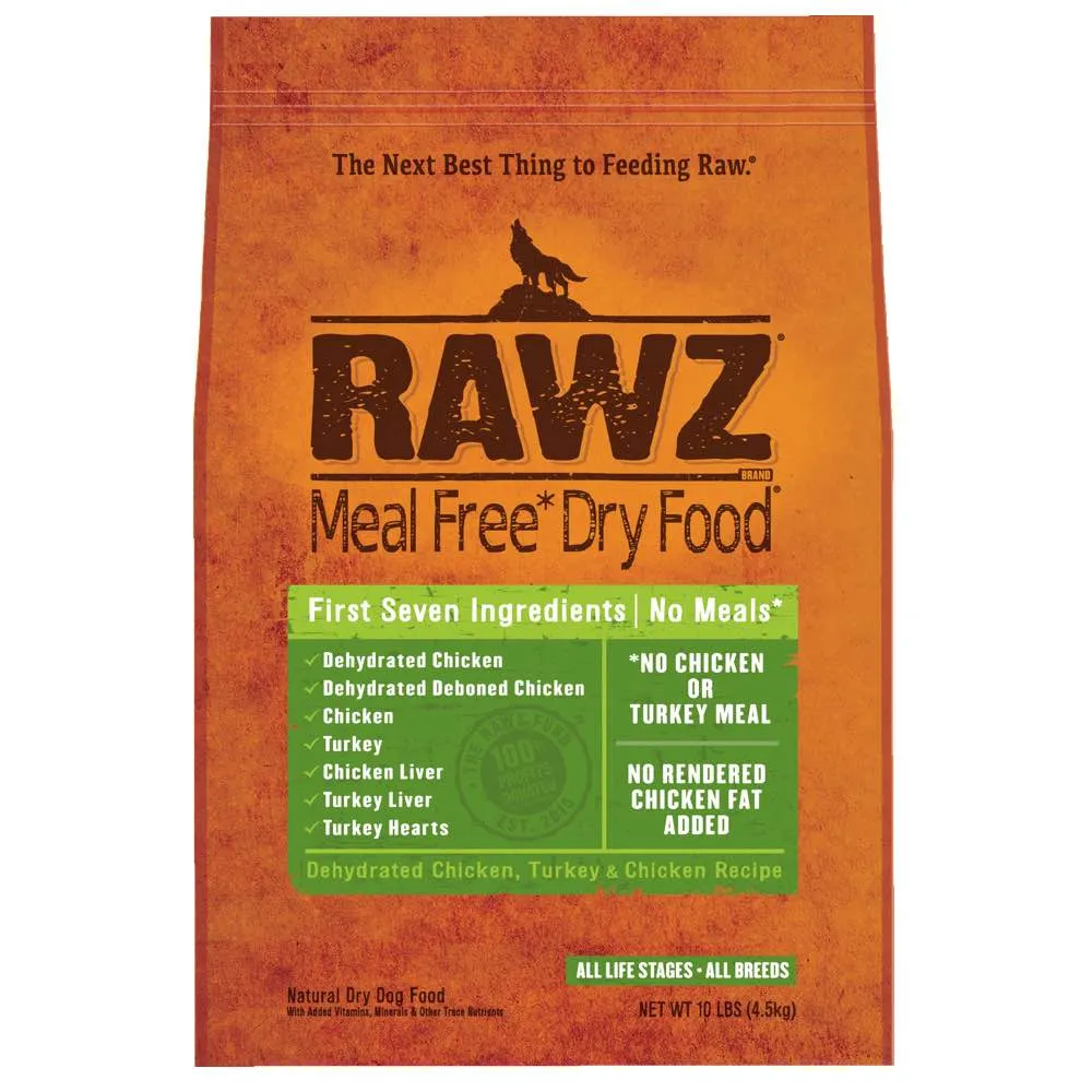 RAWZ Meal Free Dehydrated Chicken, Turkey & Chicken Recipe Dry Dog Food