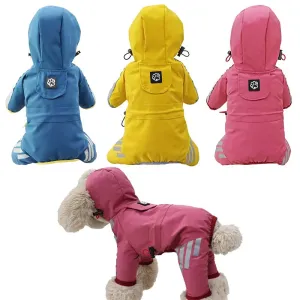 Reflective Waterproof Dog Raincoat | Pet Jumpsuit for Small & Medium Dogs