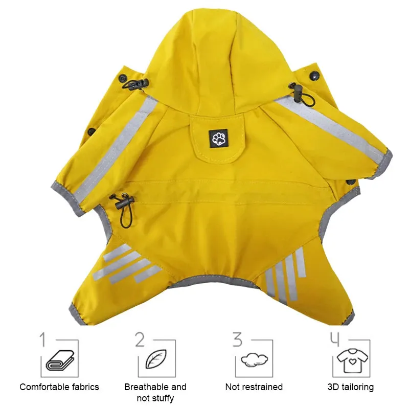Reflective Waterproof Dog Raincoat | Pet Jumpsuit for Small & Medium Dogs