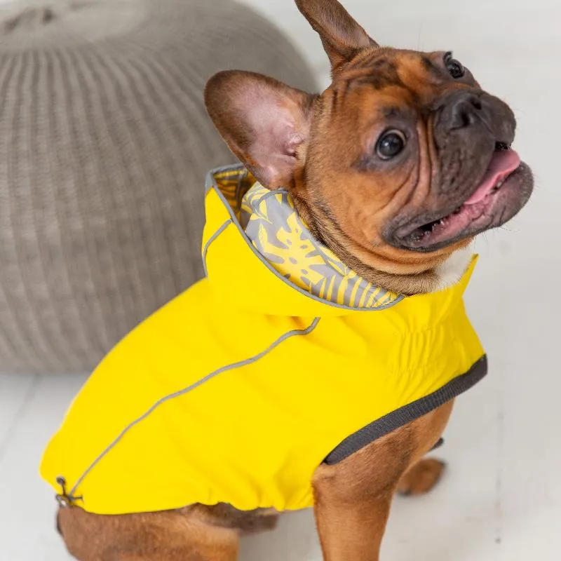 Reversible Elasto-Fit Dog Raincoat - Yellow