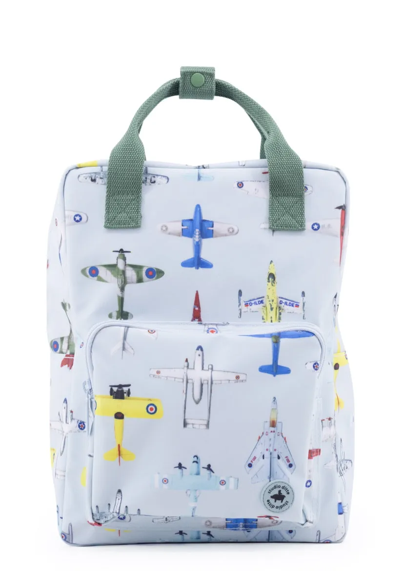 Studio Ditte Large Backpack Ice Blue, Airplanes