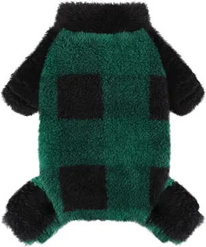 Turtleneck Dog Pajamas for Small Dogs, Fleece Puppy Sweater, Winter Cute Tiny Pet Clothes Pet Jumpsuits Chihuahua Yorkie Puppy Cat Clothes (Medium, Green)