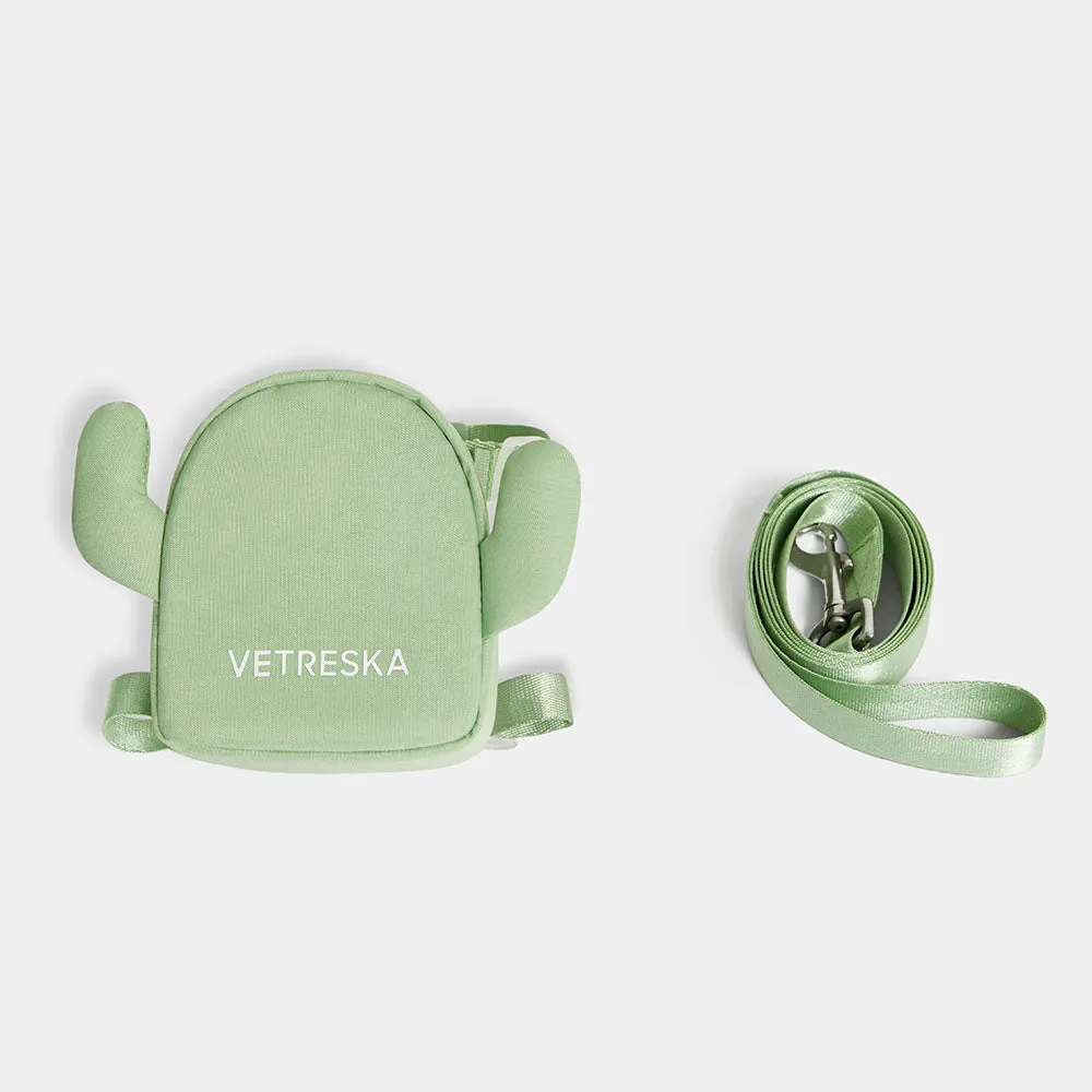 VETRESKA Oasis Cactus Backpack Harness & Leash Set For Cats & Dogs
