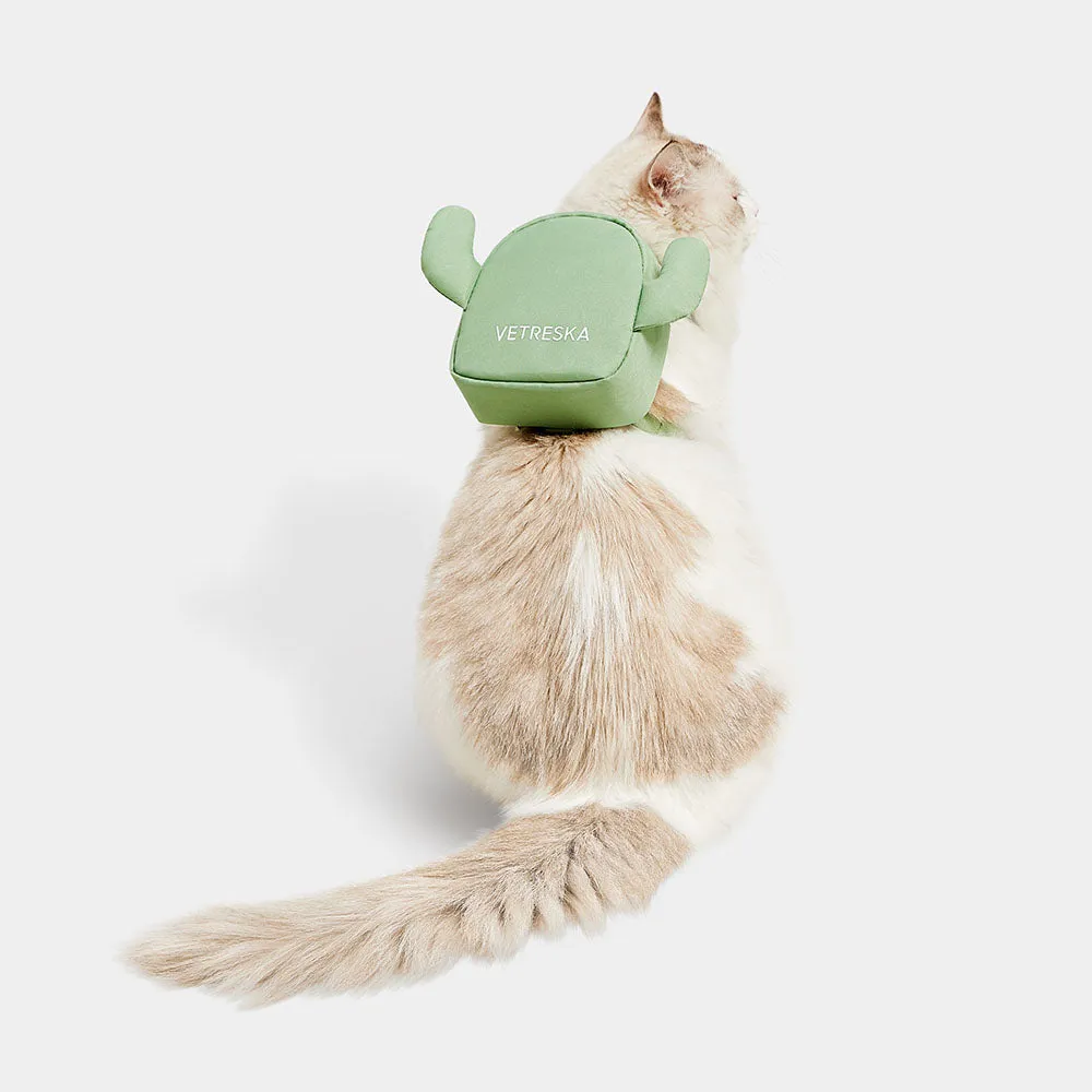 VETRESKA Oasis Cactus Backpack Harness & Leash Set For Cats & Dogs