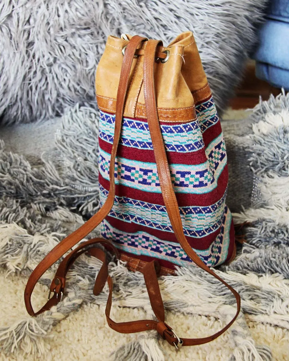 Vintage Woven Backpack