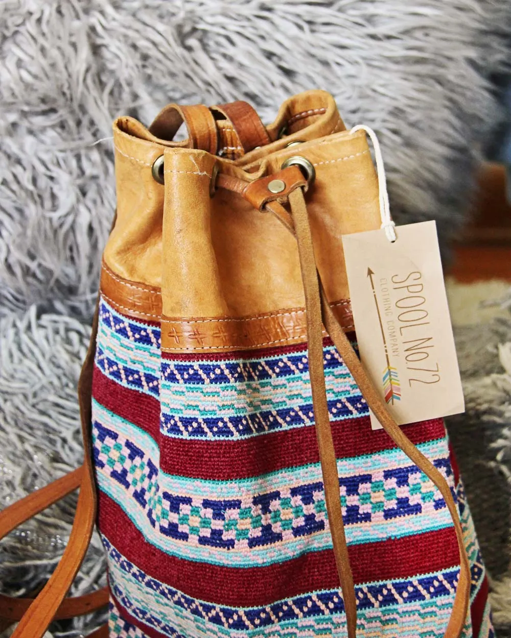 Vintage Woven Backpack